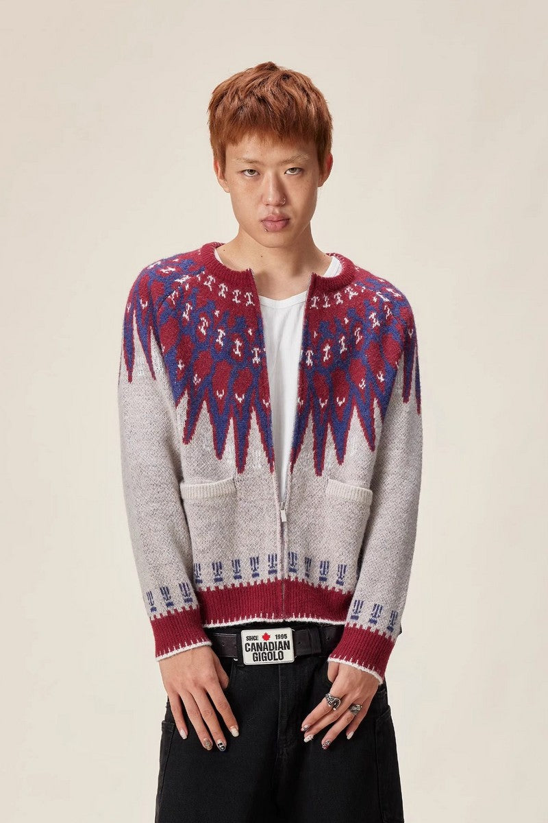 Ethnic Totem Knit Cardigan