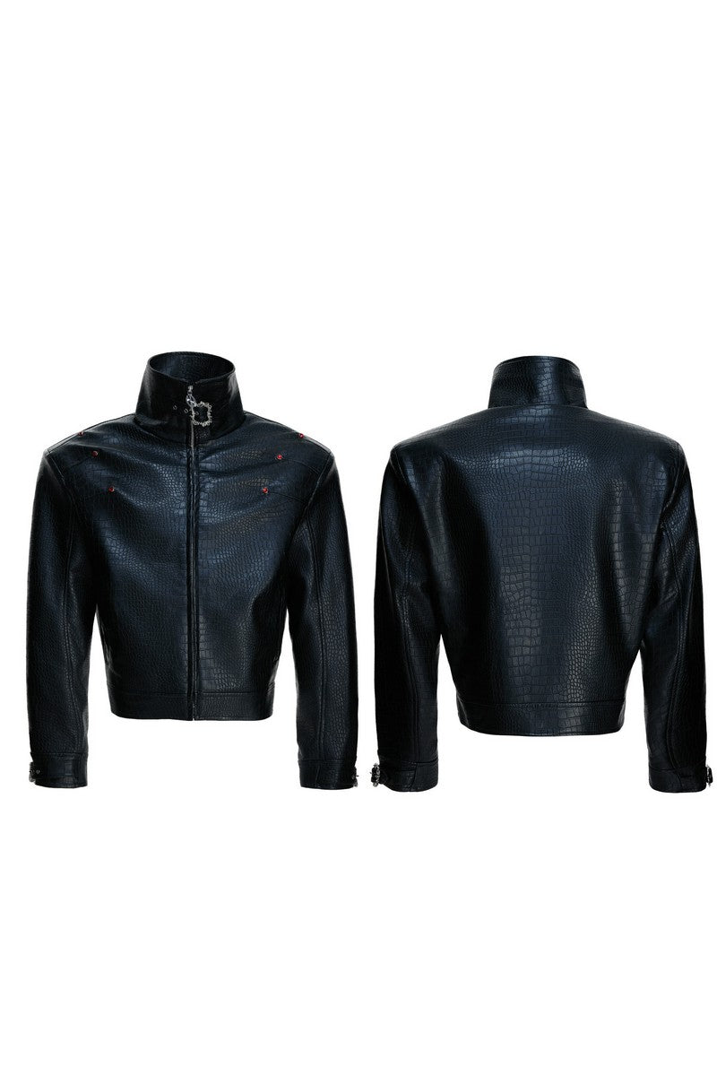 Croc Texture Bionic Leather Jacket