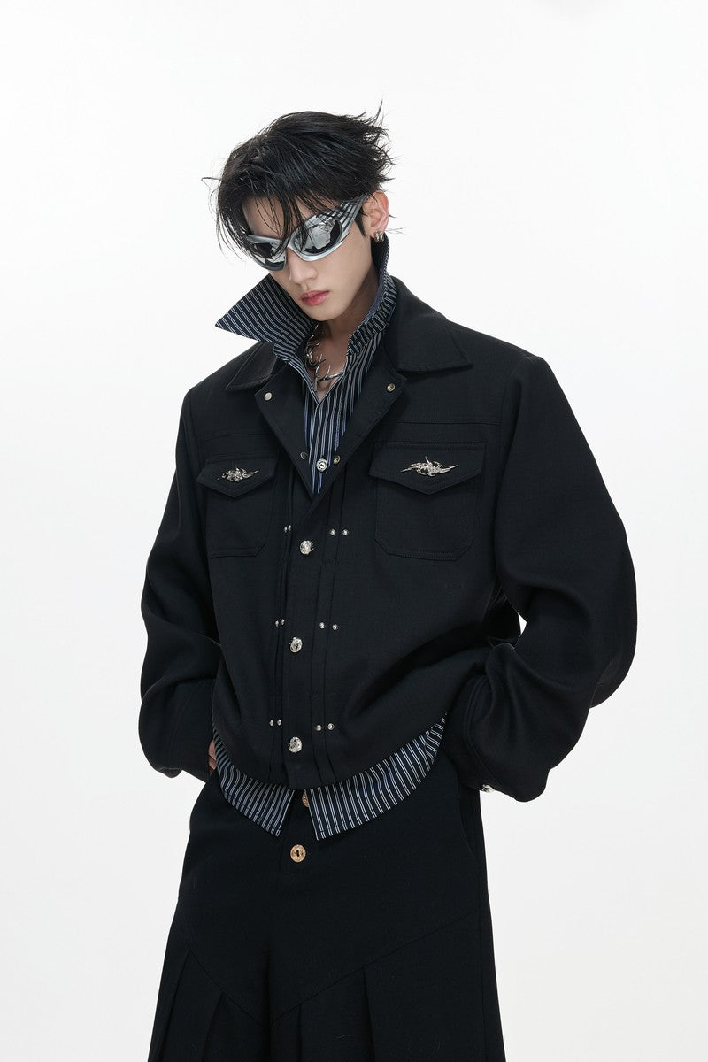 Striped Layered Shirt Jacket