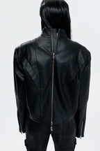 Waxed Studded Zip Jacket
