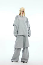 Colorblock Layered Crewneck Sweatshirt