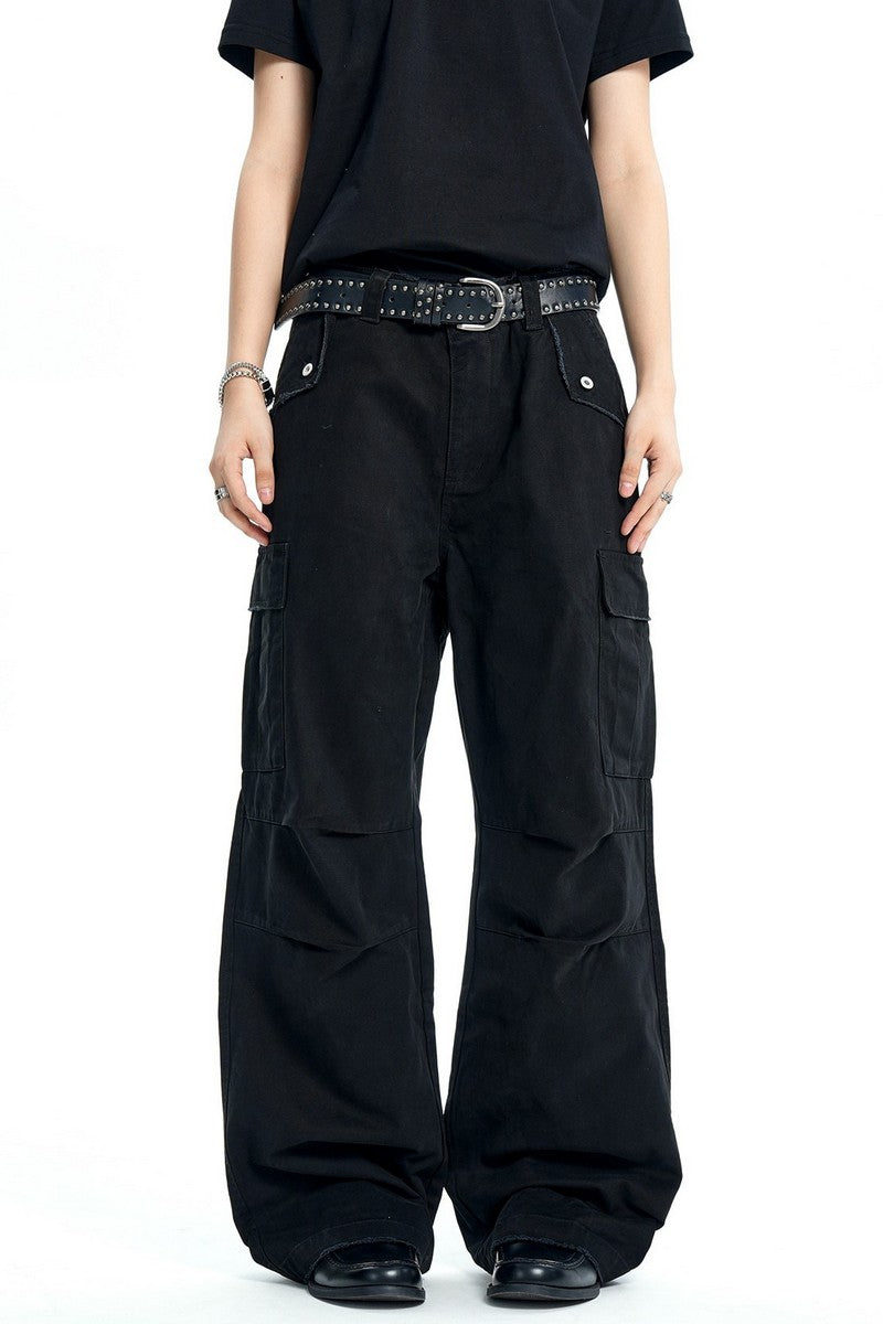 Distressed Washed Cargo Pants