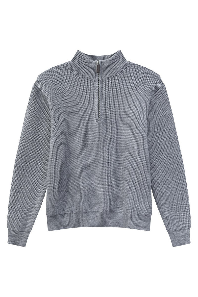 Heavyweight Half Zip Knit Sweater