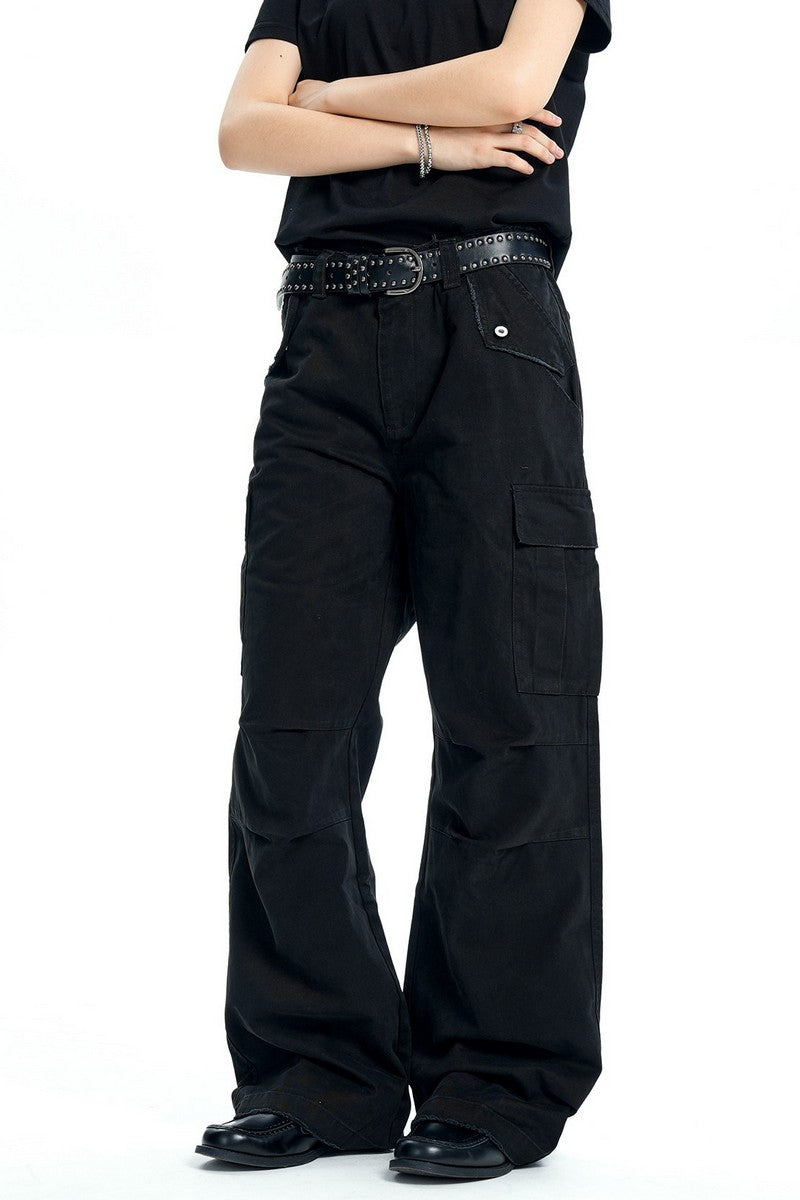 Distressed Washed Cargo Pants