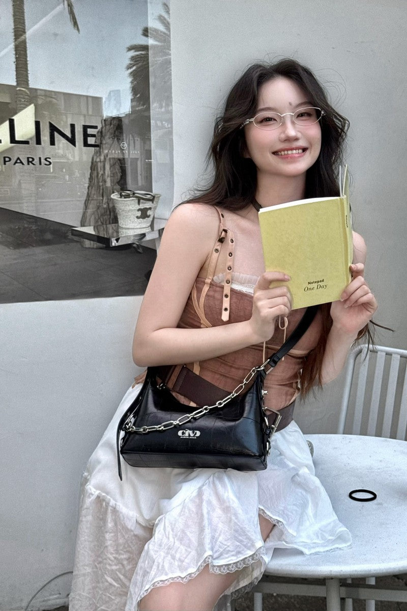 Stone Texture Chain Bag