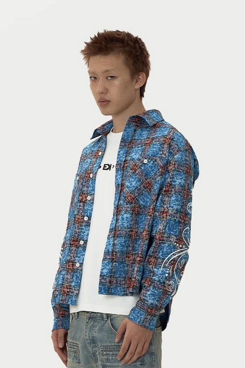 Embroidered Plaid Vintage Shirt