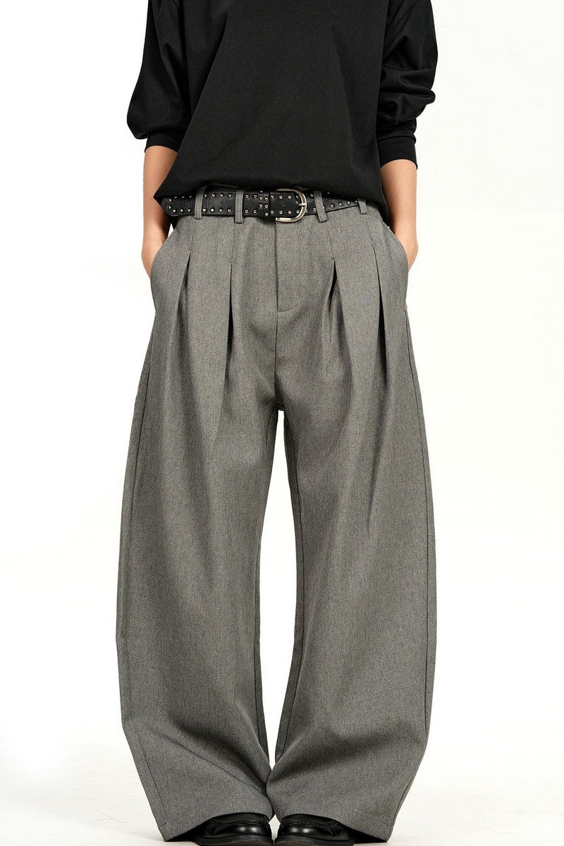 Double Pleat Curved Trousers