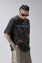 Distressed Washed Graphic T Shirt