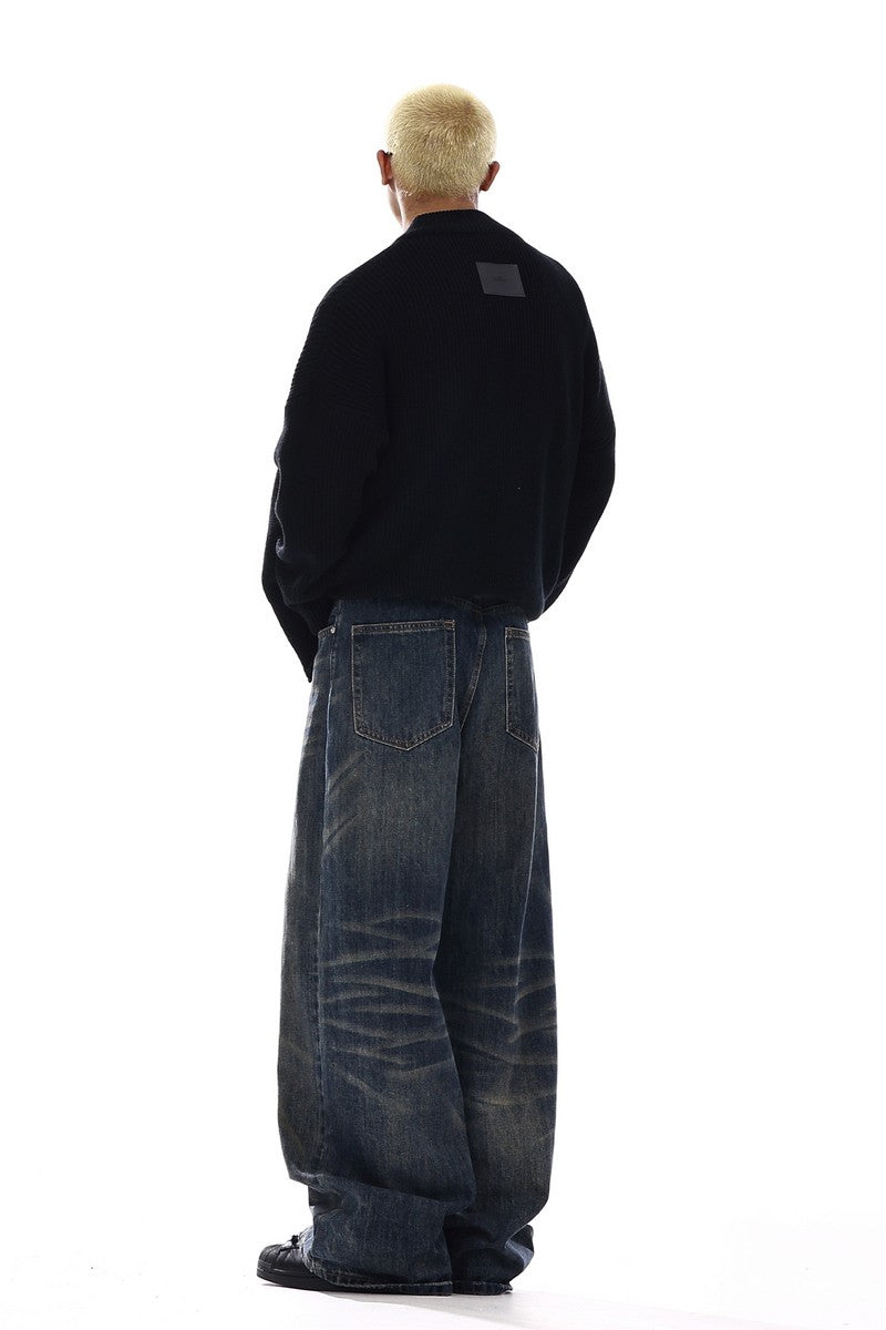 Vintage Washed Wrinkle Jeans - EU Only