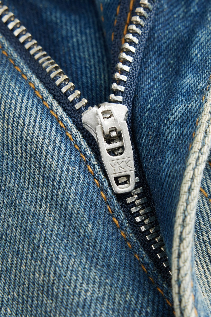 Distressed Patchwork Studded Jeans