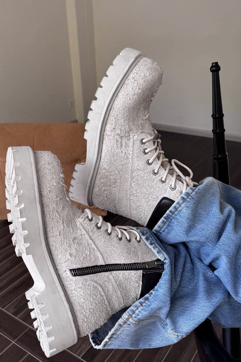 Destroyed Leather Work Boots