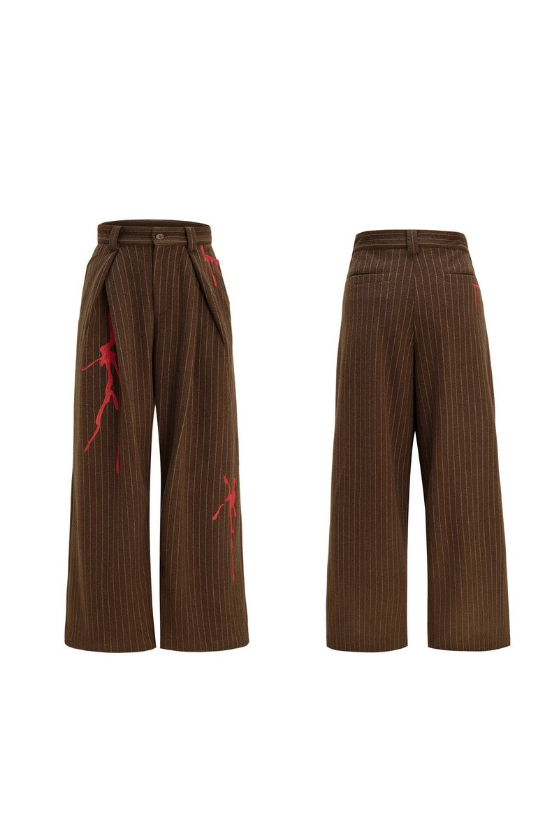 Vintage Stripe Wool Trousers