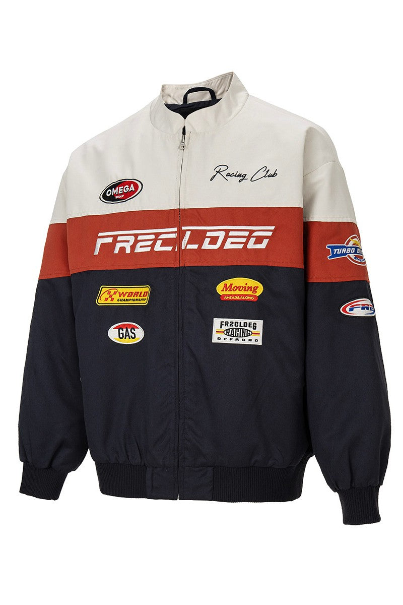 Embroidered Racing Varsity Jacket