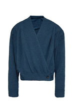 Pleated Knit Wrap Cardigan