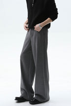 Wool Blend Wide Leg Trousers