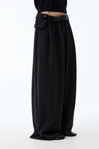 Pleated Jacquard Camo Trousers