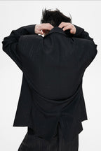 Pleated Double Breasted Suit Jacket