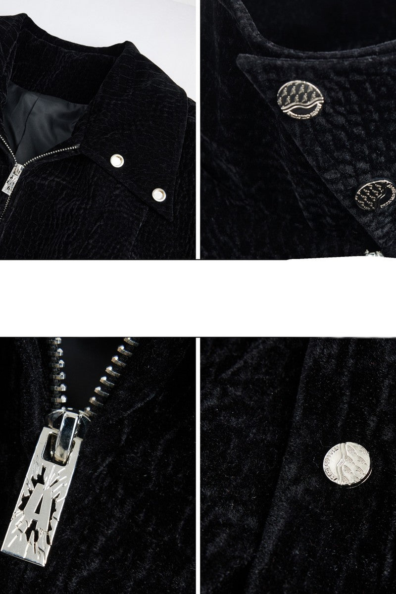 Velvet Croc Panel Jacket