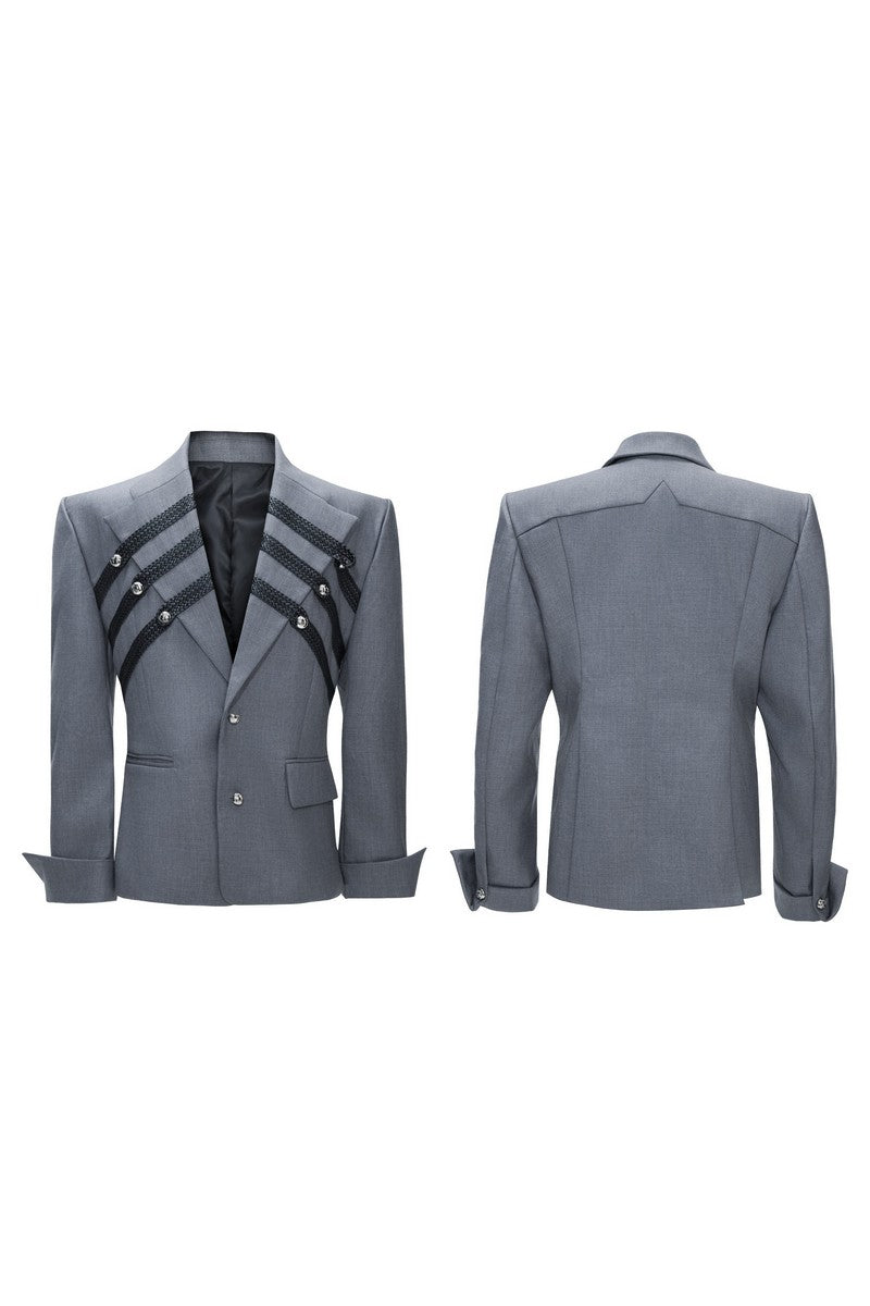 Braided Double Breasted Blazer
