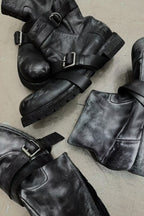 Frosted Lace-Up Engineer Boots