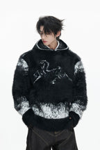 Gradient Faux Mink Hoodie Sweater