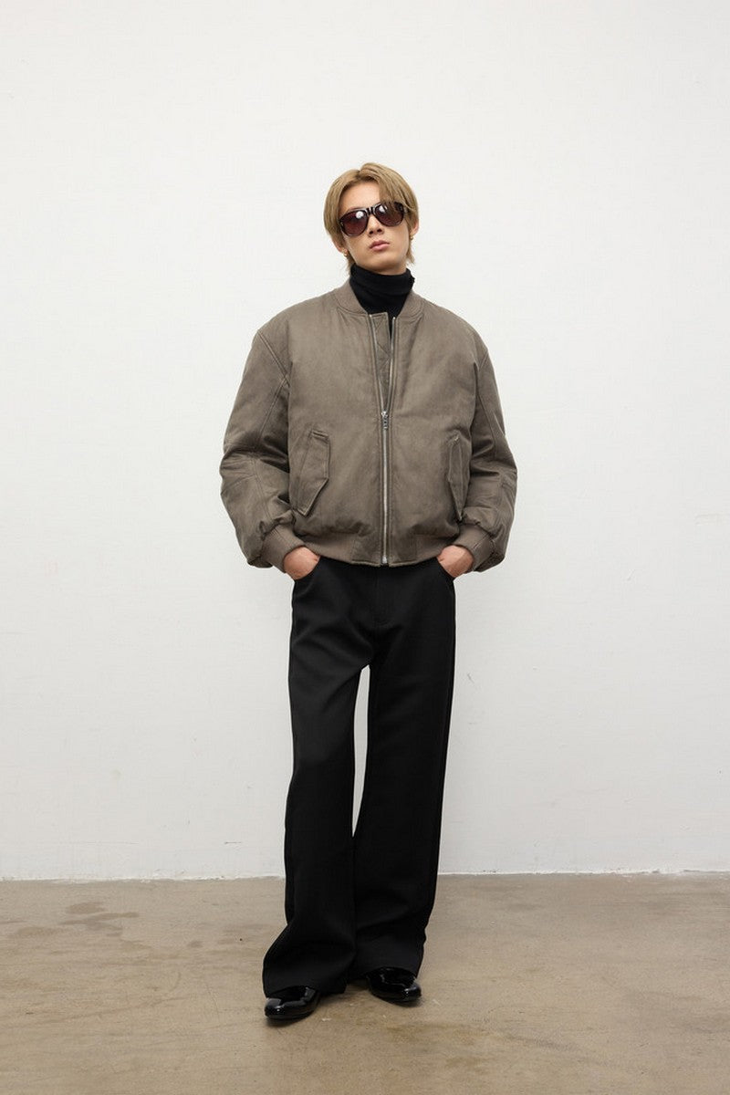 Waxed Down Bomber Jacket