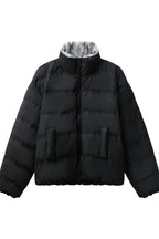 Down Puffer Faux Fur PU Jacket