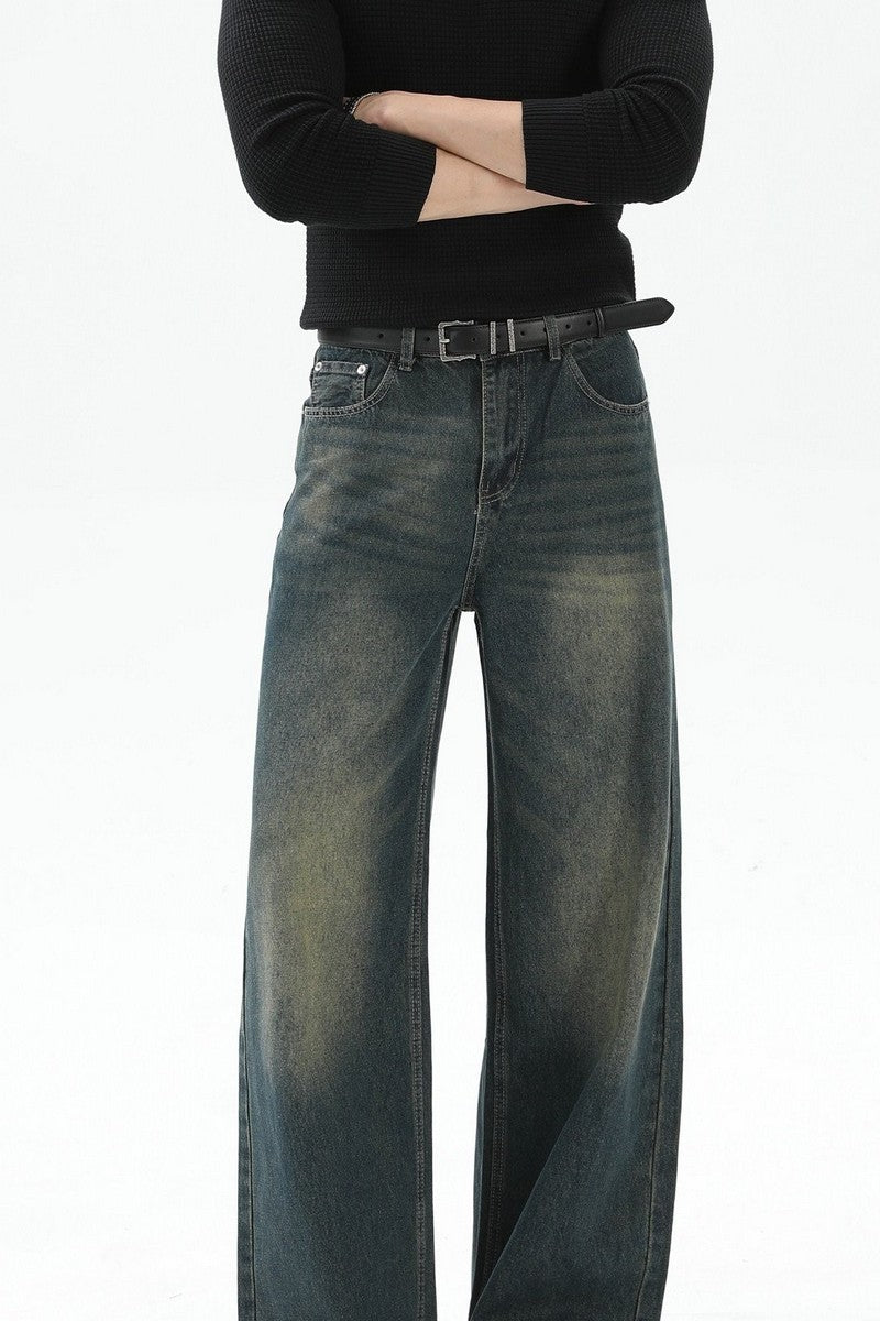 Vintage Washed A-Line Jeans