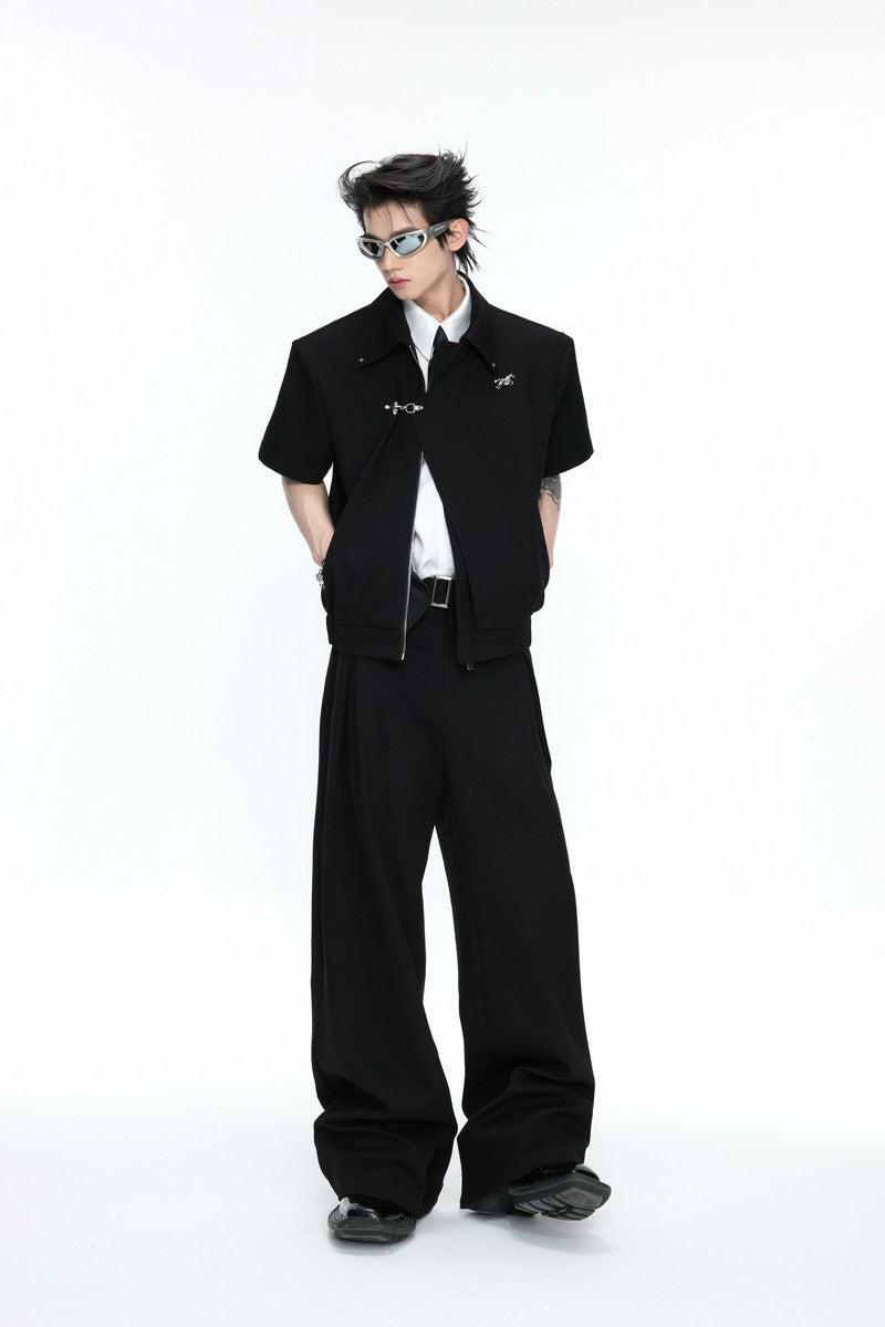 Asymmetric Wide Leg Trousers