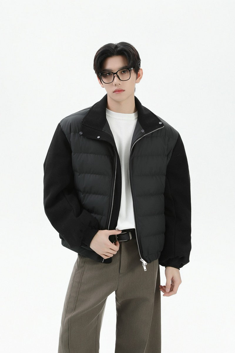 Fur Collar PU Puffer Jacket