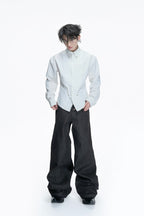 Studded Waist Pleated Shirt
