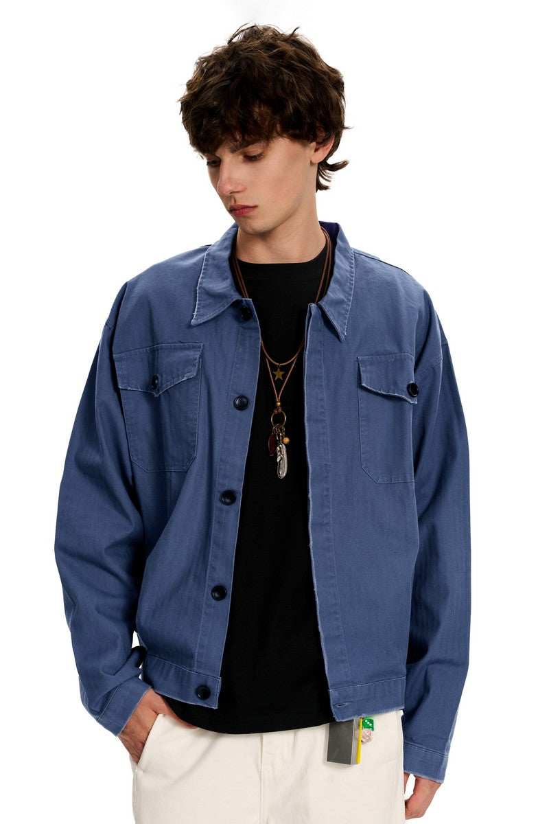 French Blue Shirt Jacket