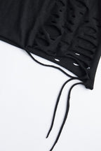 Gradient Snakeskin Fringe Tee