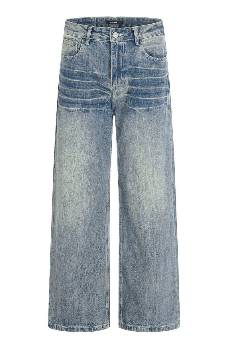Crackle Wash Slub Jeans