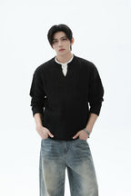 Layered Look Cable Knit Sweater