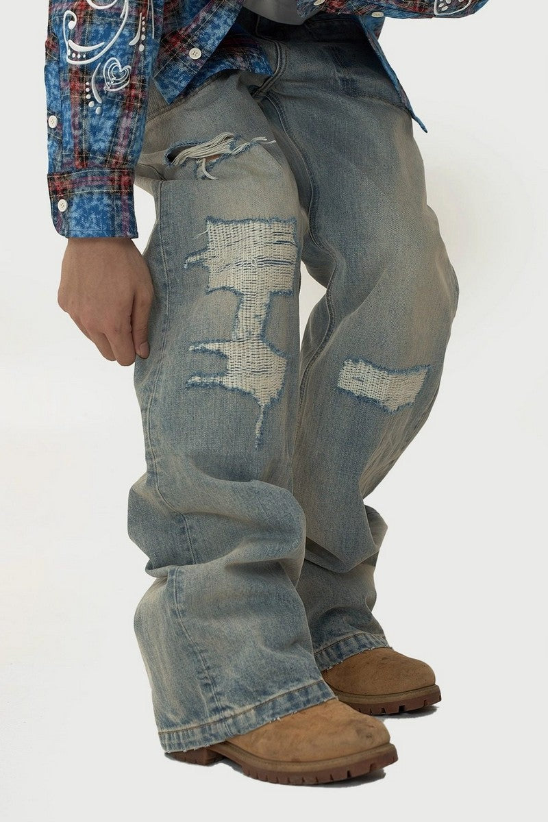 Distressed Vintage Washed Jeans
