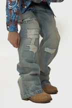 Distressed Vintage Washed Jeans