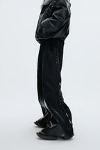 Deconstructed Wide Leg Wool Pants