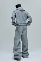 Fur Patchwork Zip-Up Hoodie