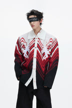 Gradient Knit Polo Cardigan