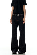 Red Contrast Flare Jeans
