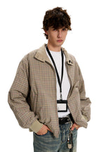 Reversible Plaid Collar Jacket