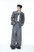 Braided Loose Suit Trousers