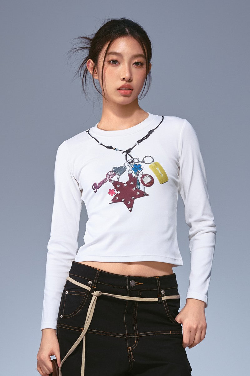 Necklace Print Long Sleeve