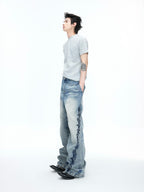 Embroidered Studded Jeans