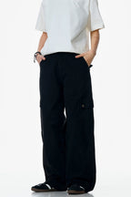 High-Street Washed Black Cargo Pants