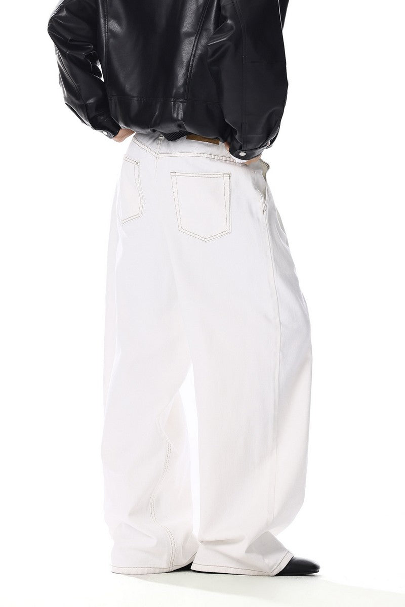 Five-Buttons Curved Jeans