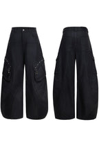 Waxed Multi Pocket Cargo Jeans