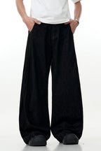 Black Curved Wide Jeans