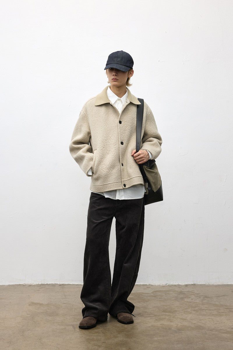 Wool Knit Collar Coat